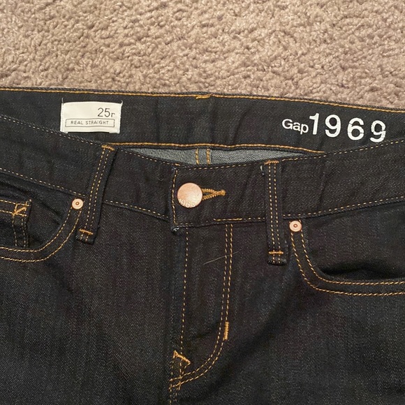 Gap 1969 25r Real Straight Jeans - Dark Blue - Picture 5 of 5